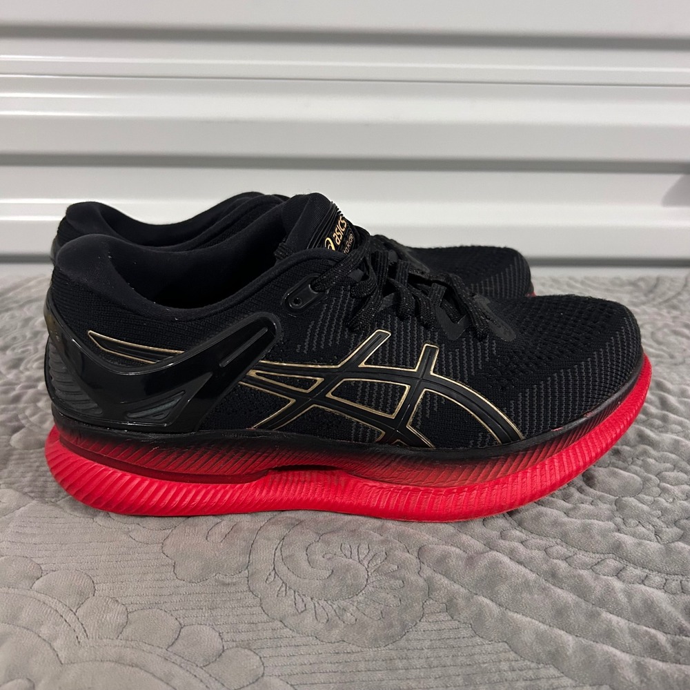 ASICS MetaRide Women Running Shoes Black RedPerformance Sneakers active gym 8.5